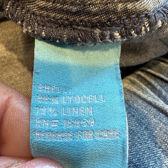 J McLaughlin Pant Chambray Wide Leg Crop Lyocell Linen Boho Coastal Grandma Sz 4 - Picture 10 of 11